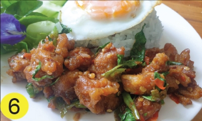 ข้าวกะเพราไก่ทอด