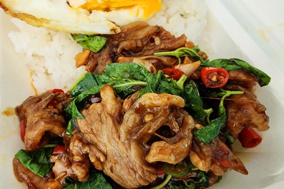 ข้าวกะเพราเนื้อเสือร้องไห้ออส