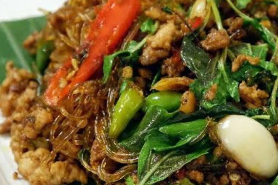 วุ้นเส้นผัดกะเพรา