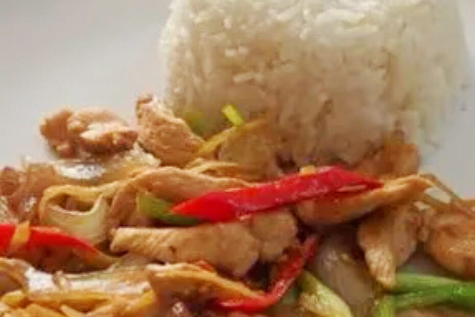 ข้าวราดผัดขิง