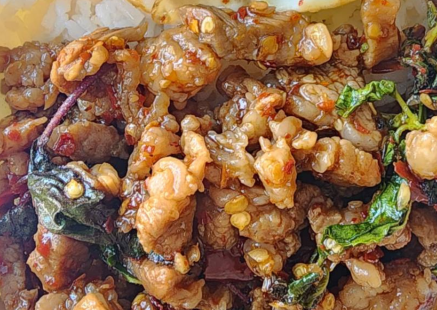 ข้าวกะเพราบ้านบ้านเนื้อเสือร้องไห้ออส